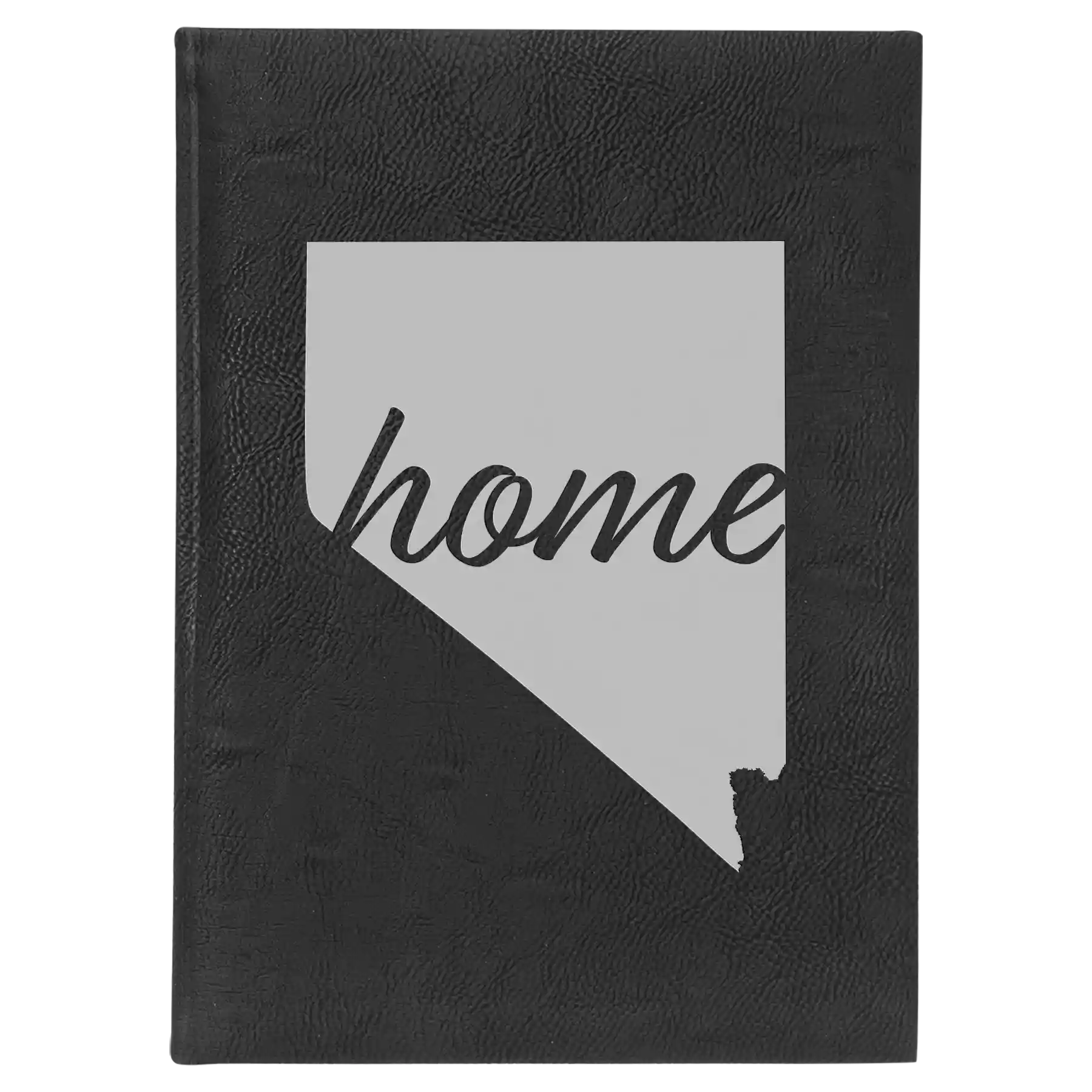 Large black/silver leatherette sketch book laser etched with 'Nevada Home' design