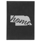 Large black/silver leatherette sketch book laser etched with 'Nebraska Home' design