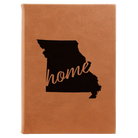 Large rawhide leatherette sketch book laser etched with 'Missouri Home' design