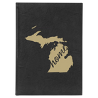Large black/gold leatherette journal laser etched with 'Michigan Home' design