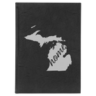 Large black/silver leatherette journal laser etched with 'Michigan Home' design