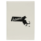 Large white leatherette journal laser etched with 'Massachusetts Home' design
