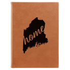 Large rawhide leatherette journal laser etched with 'Maine Home' design
