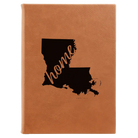 Large rawhide leatherette journal laser etched with 'Louisiana Home' design