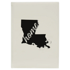 Large white leatherette journal laser etched with 'Louisiana Home' design