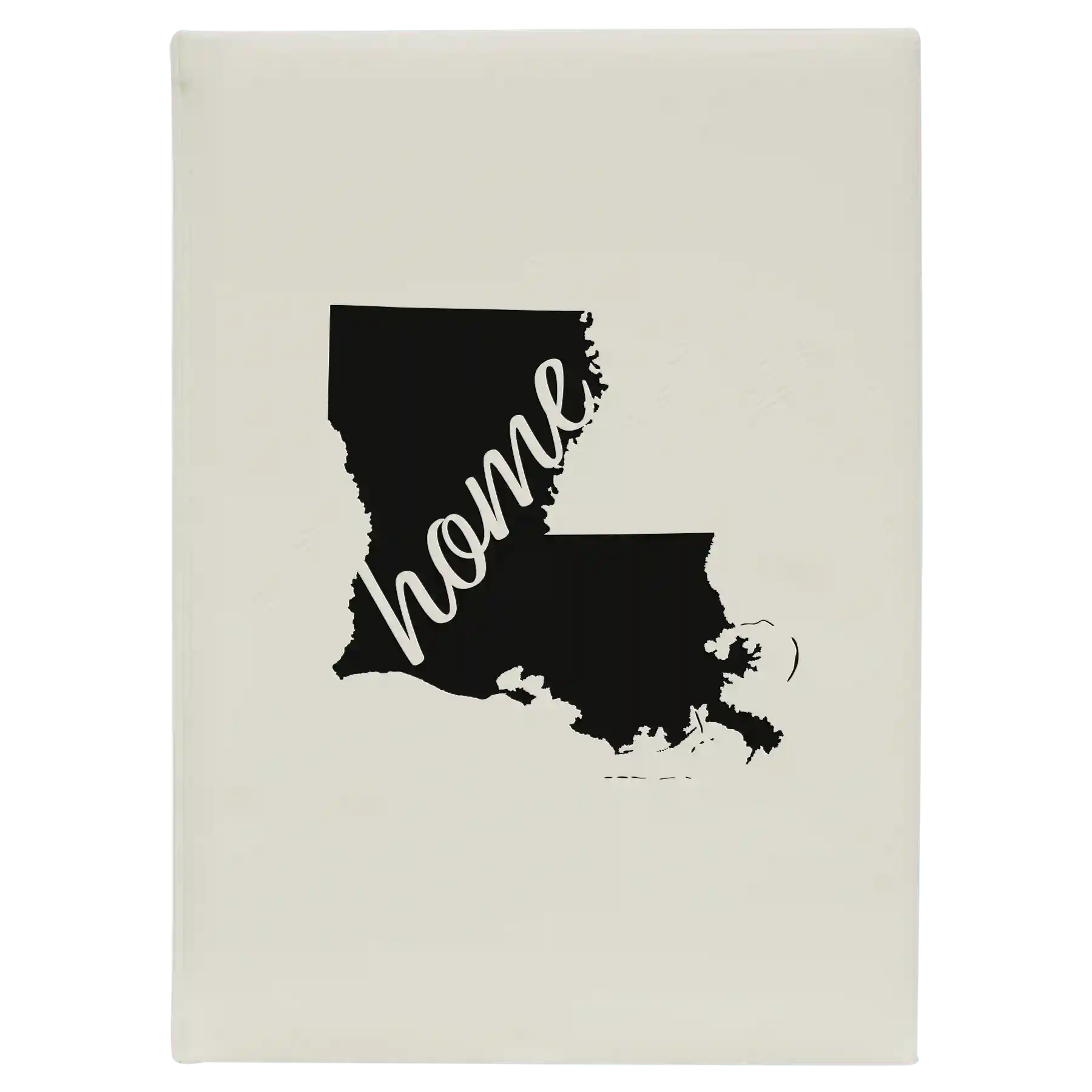 Large white leatherette journal laser etched with 'Louisiana Home' design