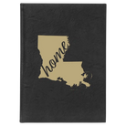 Large black/gold leatherette sketch book laser etched with 'Louisiana Home' design