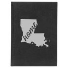 Large black/silver leatherette sketch book laser etched with 'Louisiana Home' design