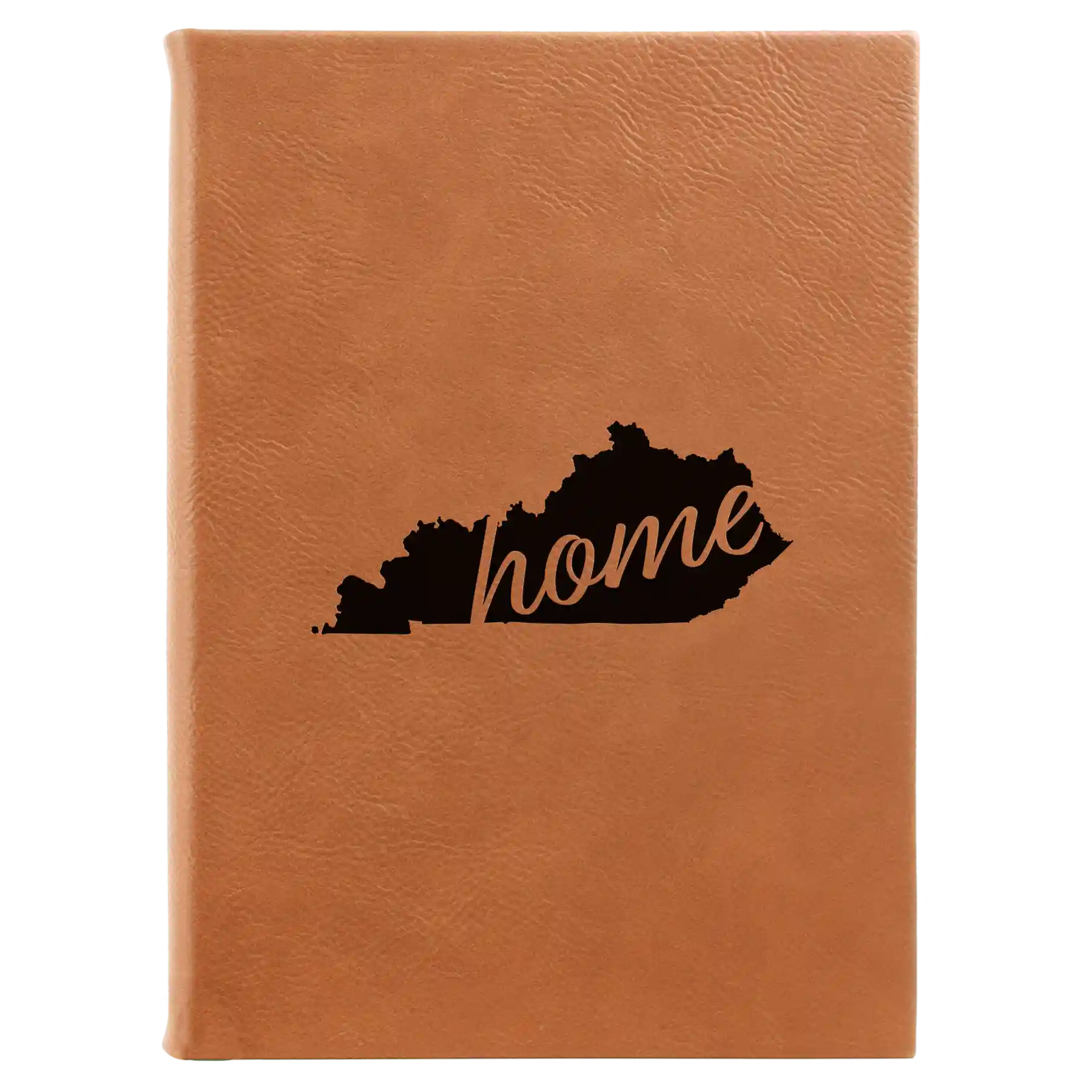 Large rawhide leatherette sketch book laser etched with 'Kentucky Home' design