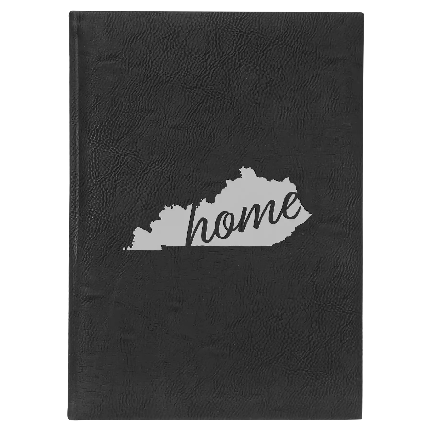 Large black/silver leatherette journal laser etched with 'Kentucky Home' design