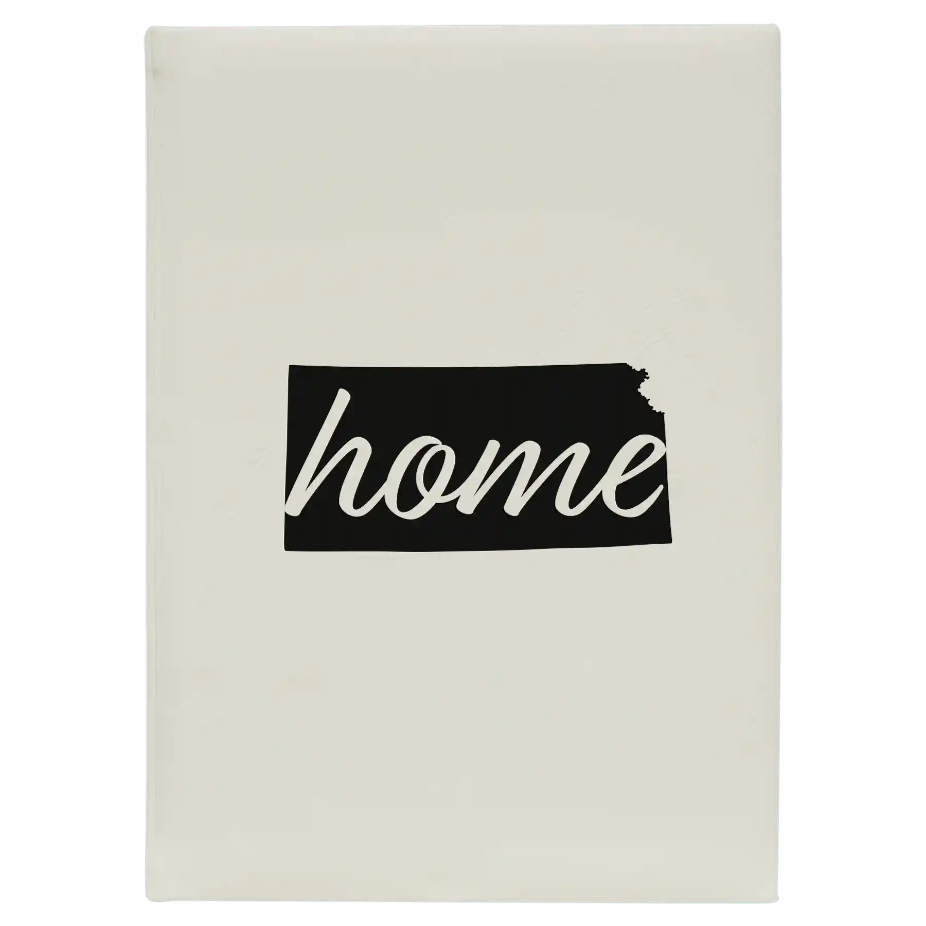 Large white leatherette journal laser etched with 'Kansas Home' design