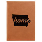 Large rawhide leatherette sketch book laser etched with 'Iowa Home' design