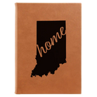 Large rawhide leatherette journal laser etched with 'Indiana Home' design