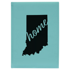 Large teal leatherette journal laser etched with 'Indiana Home' design