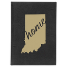 Large black/gold leatherette sketch book laser etched with 'Indiana Home' design