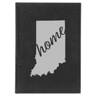 Large black/silver leatherette journal laser etched with 'Indiana Home' design