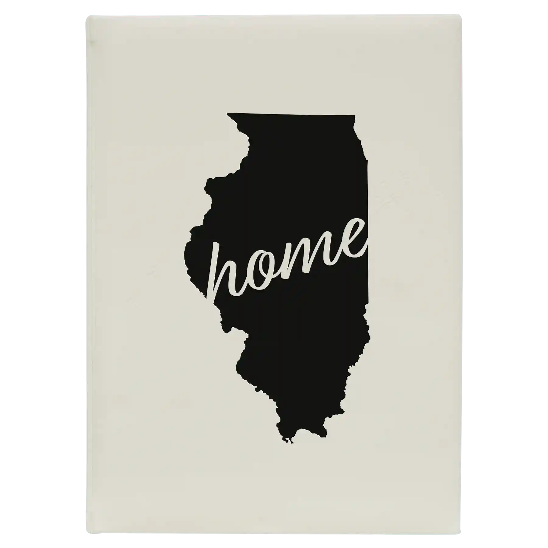 Large white leatherette journal laser etched with 'Illinois Home' design
