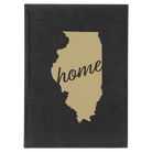 Large black/gold leatherette journal laser etched with 'Illinois Home' design
