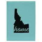 Large teal leatherette journal laser etched with 'Idaho Home' design