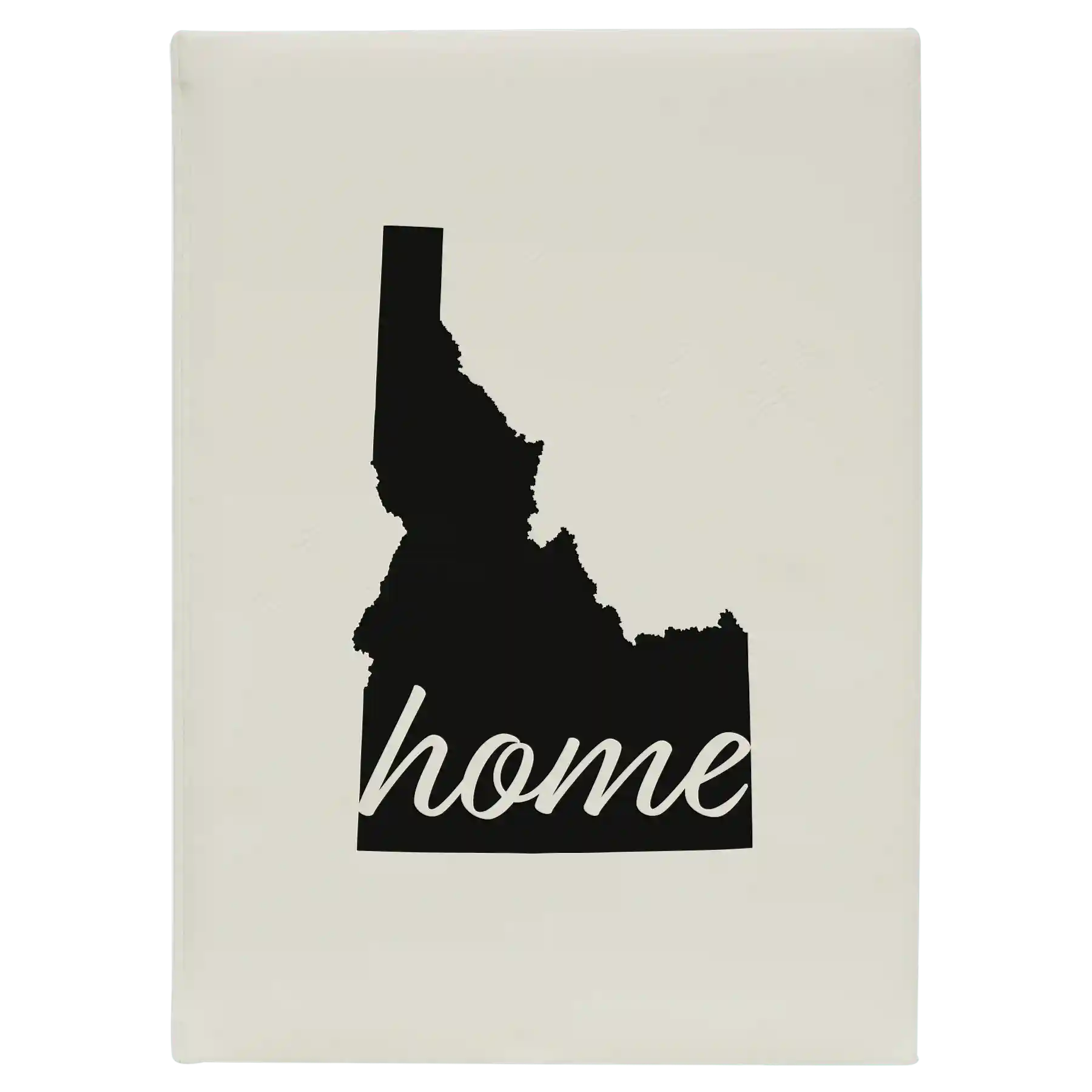 Large white leatherette journal laser etched with 'Idaho Home' design