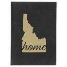 Large black/gold leatherette sketch book laser etched with 'Idaho Home' design