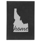 Large black/silver leatherette journal laser etched with 'Idaho Home' design