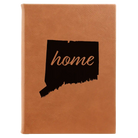 Large rawhide leatherette journal laser etched with 'Connecticut Home' design