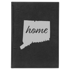 Large black/silver leatherette journal laser etched with 'Connecticut Home' design