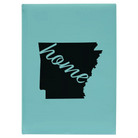 Large teal leatherette sketch book laser etched with 'Arkansas Home' design