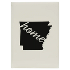 Large white leatherette sketch book laser etched with 'Arkansas Home' design
