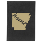 Large black/gold leatherette journal laser etched with 'Arkansas Home' design