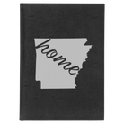 Large black/silver leatherette journal laser etched with 'Arkansas Home' design
