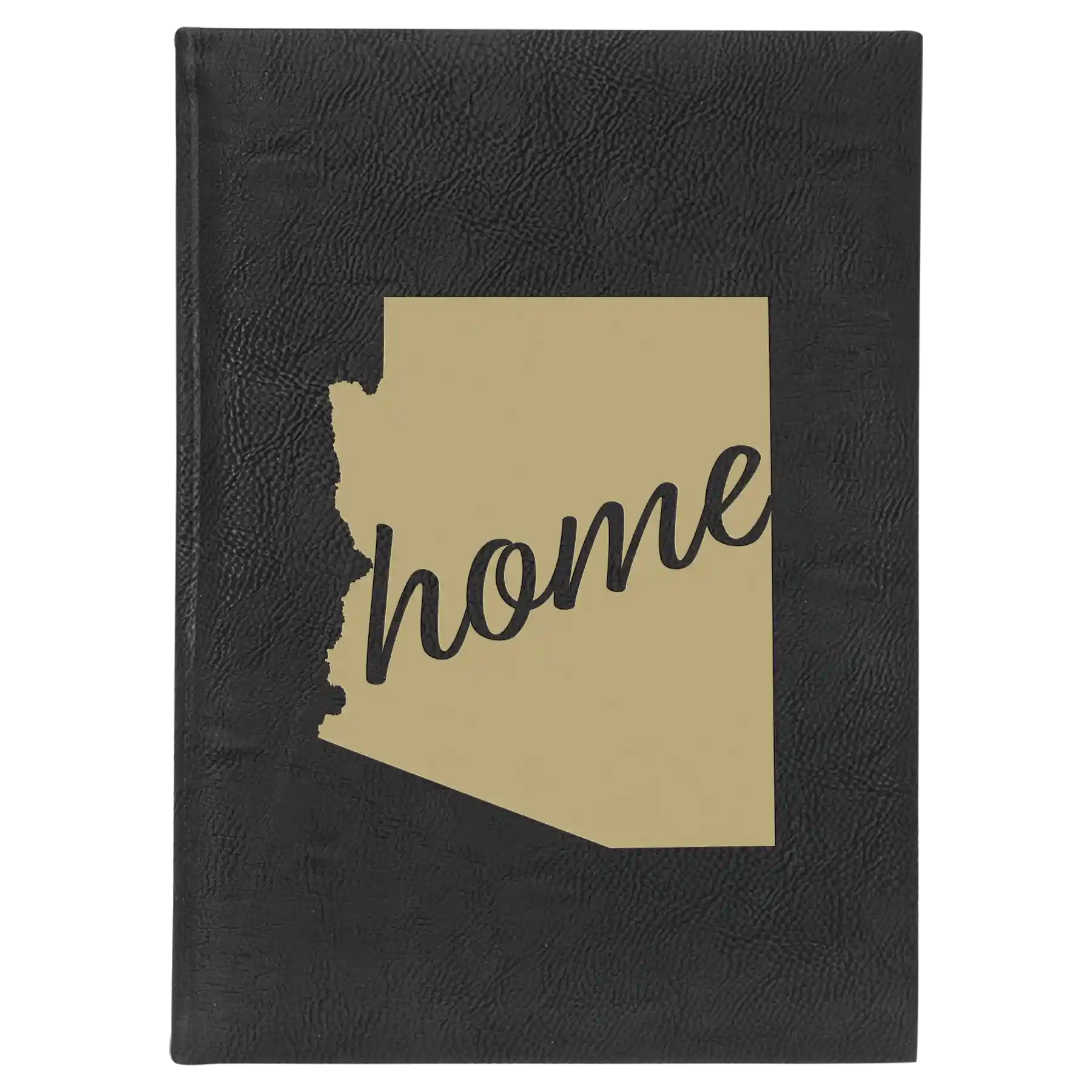 Large black/gold leatherette journal laser etched with 'Arizona Home' design