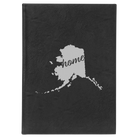 Large black/silver leatherette journal laser etched with 'Alaska Home' design