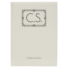 Large white leatherette journal laser etched with 'Art Deco Initials' design