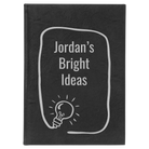 Large black/silver leatherette sketch book laser etched with 'Bright Ideas Journal' design
