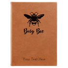 Large rawhide leatherette journal laser etched with 'Busy Bee' design