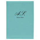 Large teal leatherette sketch book laser etched with 'Cursive Initial' design