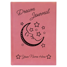 Large pink leatherette sketch book laser etched with 'Dream Journal' design