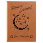 Large rawhide leatherette journal laser etched with 'Dream Journal' design