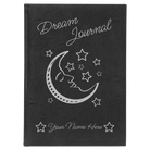 Large black/silver leatherette sketch book laser etched with 'Dream Journal' design