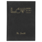 Large black/gold leatherette journal laser etched with 'Teacher Love' design