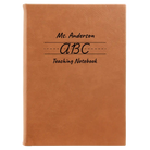 Large rawhide leatherette sketch book laser etched with 'Teaching Notebook' design