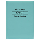 Large teal leatherette journal laser etched with 'Teaching Notebook' design