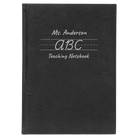 Large black/silver leatherette journal laser etched with 'Teaching Notebook' design
