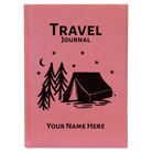 Large pink leatherette journal laser etched with 'Travel Journal' design
