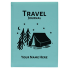 Large teal leatherette journal laser etched with 'Travel Journal' design