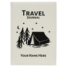 Large white leatherette journal laser etched with 'Travel Journal' design