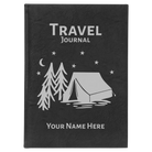Large black/silver leatherette journal laser etched with 'Travel Journal' design