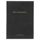 Large black/gold leatherette journal laser etched with 'Circle Back' design